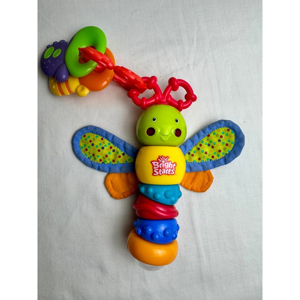 Vintage‎ Bright Starts Butterfly Dragonfly Baby Activity Toy Rattle Non-Working